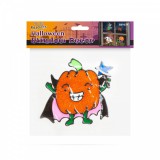 Halloween-i ablakdekor - Csillámos, színes tök (58107F)