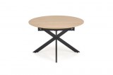 Halmar ACORD bővíthető, kerek étkezőasztal - natúr/matt fekete