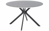 Halmar AVELAR - kerek étkezőasztal - fekete üveglap