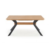 Halmar BACARDI - Étkezőasztal - tölgy / fekete (széthúzható)