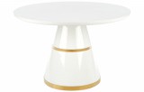 Halmar VEGAS - Kerek étkezőasztal (fehér/arany)
