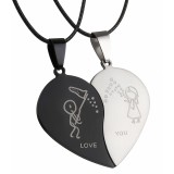 Hálós páros acél nyaklánc