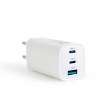 Hálózati Adapter USB + Type-C PD45W gyorstöltéssel - fehér
