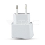 Hálózati aljzat 2 USB porttal, fehér színű