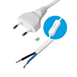 Hálózati csatlakozókábel kapcsolóval, 2x0,75, 2m, ónozott véggel