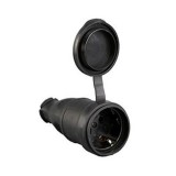 Hálózati dugalj csapfedeles gumi fekete