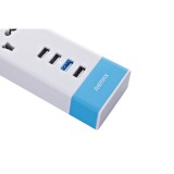 Hálózati elosztó + 4xUSB töltő port Remax RU-S2 fehér-Kék