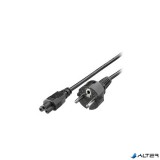 Hálózati tápkábel, noebookhoz, földelt, C5, 1,5 m, EQUIP, fekete