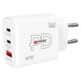 Hálózati töltő, 1xUSB-A, 2xUSB-C, PD, 65W, GaN, SKROSS (SKHT65WG)