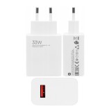 Hálózati töltő adapter, 33W, USB aljzat, gyorstöltés, PD, Xiaomi, fehér, gyári