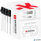 Hálózati töltő, világutazóknak, 1xUSB-A, 1xUSB-C PD, 65W, USB-C kábel, SKROSS