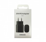 Hálózati töltőfej, adapter, Type-C port, gyorstöltő, 3A 25W, fekete, gyári, csomagolt, Samsung EP-TA800NBE