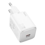 Hálózati töltőfej, adapter, USB-C (Type-C) port, gyorstöltő, PD 20W, fehér, Hoco N40