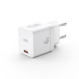 Hálózati töltőfej, adapter, USB-C (Type-C) port, gyorstöltő, PD 45W, fehér, XO CE09