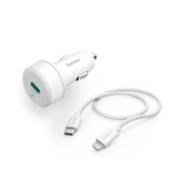 Hama 00201611 autós töltő (pd) 20w+lightning - usb type-c adatkábel
