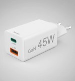 Hama 00201993 mobiltelefon töltő Mobiltelefon, Laptop, Okostelefon, Táblagép Fehér Váltakozó áram Gyorstöltés Beltéri