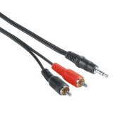 Hama 00205106 audio kábel 2 M 3.5mm 2 x RCA Fekete, Vörös