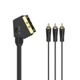 Hama 00205156 SCART kábel 1,5 M 3 x RCA Fekete