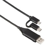 Hama 135745 4IN1 USB TYPE  Micro OTG adatkábel 1m fekete (135745) (HAMA135745) - Adatkábel