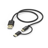 Hama 178327 2in1 USB TYPE-C adatkábel 1m fekete (178327) (HAMA178327) - Adatkábel