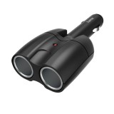 Hama 2-Way Distributor for Cigarette Lighter Socket 180° Articulated Plug 12V Black 00223403