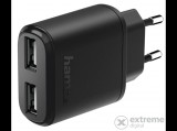 Hama 2xUSB töltő adapter, 2,4A, fekete