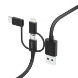 Hama 3az1-ben Multi töltőkábel USB-A - Micro-USB, USB-C és Lightning 1.5m black (201536) (hama201536) - Adatkábel