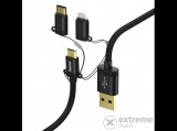 Hama 3in1 Micro USB/Type-C/Lightning adatkábel, 1m, fekete