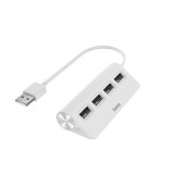 Hama 4 port USB 2.0 480Mbit/s hub fehér (00200120) (h00200120) - USB Elosztó