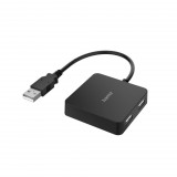 Hama 4 port USB 2.0 480Mbit/s hub fekete (00200121) (h00200121) - USB Elosztó