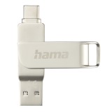 Hama C-Rotate Pro OTG pendrive 256GB USB 3.1, (USB-A + USB-C) Fém (100 MB/s)