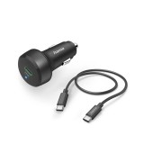 Hama Car Fast Charger with USB-C Charging Cable PD / QC 25W 1m Black 00201614