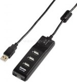 HAMA fekete 4 portos fekete kapcsolós USB 2.0 HUB (54590)