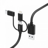 Hama FIC E3 3in1 Micro USB/Type-C/Lightning 1,5m Black 00201536