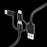 Hama FIC E3 adatkábel 3in1 micro usb / type-c / lightning 1,5m (201536)