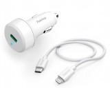 Hama FIC E3 autós töltő (pd) 20w+lightning usb type-c adatkábel (apple gyorstöltő szett) (201611)