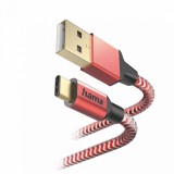 Hama FIC E3 USB Type-C reflective töltő és adatkábel 1,5m Red 00201559