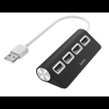 Hama FIC usb 2.0 hub, 1:4 buspow. fekete (200119)