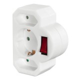 HAMA HÁLÓZATI DUGALJ 1+2, KAPCSOLHATÓ, FEHÉR, FIP - 223217