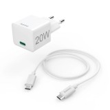 Hama Hálózati töltő USB Type-C Mini PD QC 20W White 00201675