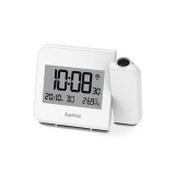Hama Hvar Projector Alarm Clock Digital Radio-Controlled Alarm Clock Wall or Ceiling Projection White 00222206
