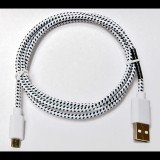 Hama micro usb adat kábel szövet bevonattal 1m - fehér (20075)