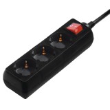 HAMA Power Strip, 3-Way, with Switch, 3 m, black - 108816