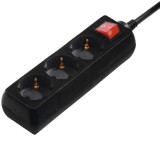 HAMA Power Strip, 3-Way, with Switch, 5 m, black - 108835