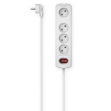 HAMA Power Strip, 4-Way, Switch, Wall Mounting, 1.5 m, white - 223051