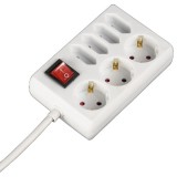 HAMA Power Strip, 7-Way, with Switch, 1.4 m, white - 108848