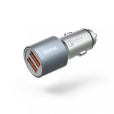 Hama Qualcomm Quick Charge 3.0 Car Charger 2xUSB Metal Silver 173654