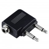 Hama repülőgép jack adapter 2x3.5mm mono dugó - 1x3.5mm sztereó aljzat (00043357)