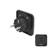 Hama Travel Adapter Type E and F 3-Pin Universal World to Europe Black 00223454