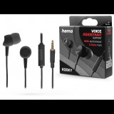 HAMA univerzális sztereó felvevős fülhallgató - 3,5 mm jack - HAMA Kooky - fekete (184139)